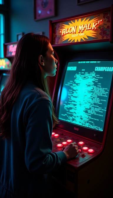Arcade Screen Reflection Free Neon Arcade Glow Image - Arcade, Retro, Gaming | Download at StockCake