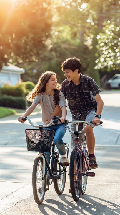 Happy Bike Ride Free Joyful Bicycle Ride Image - Bicycles, Teenagers, Smiling ...