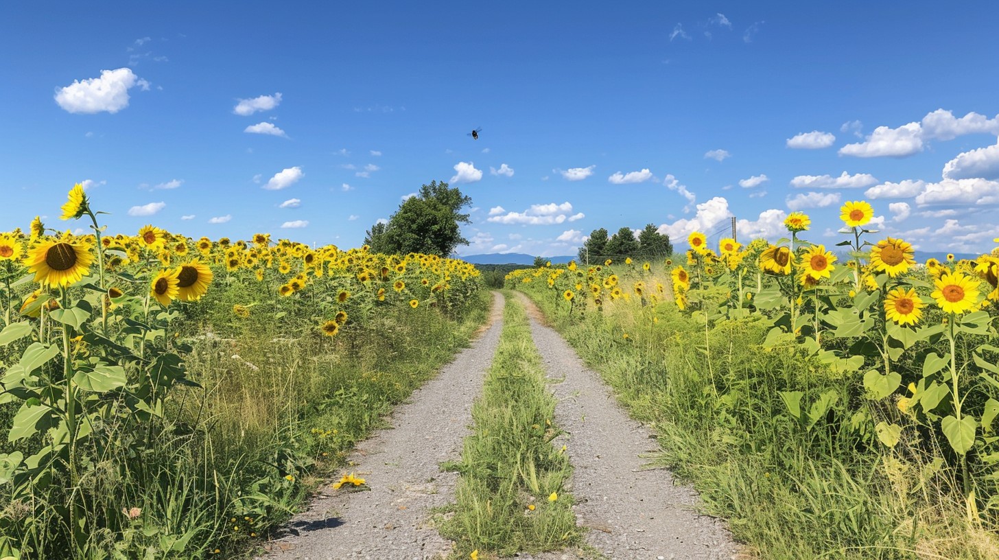 Free Sunny sunflower path Image - Sunflowers, Pathway, Summer ...