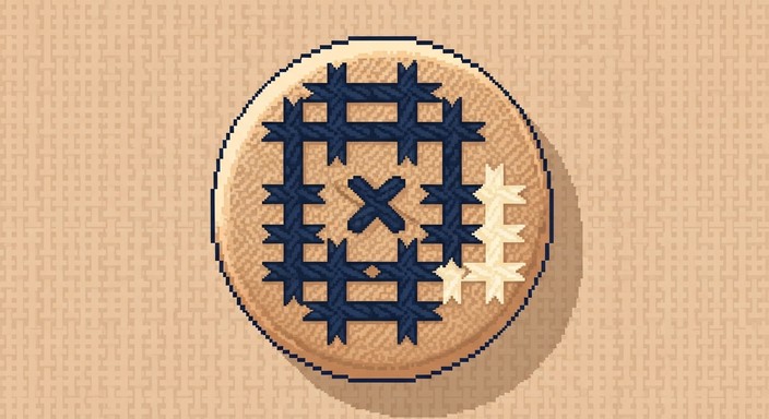 Free Pixelated Cross-Stitch Button Photo - Button, Crossstitch, Pixel ...