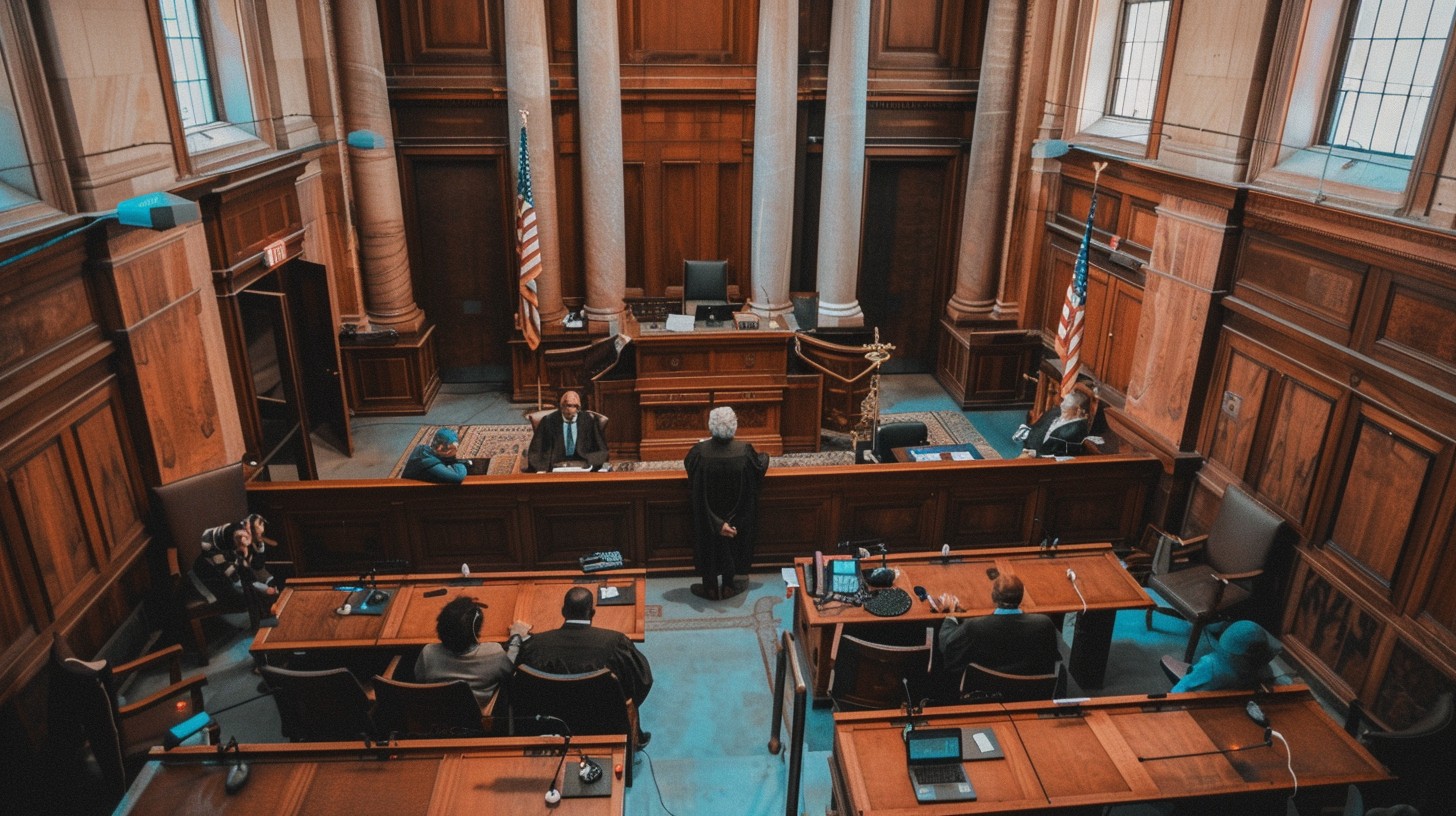 Free Courthouse Interior Scene Image - Courtroom, Justice, Legal ...
