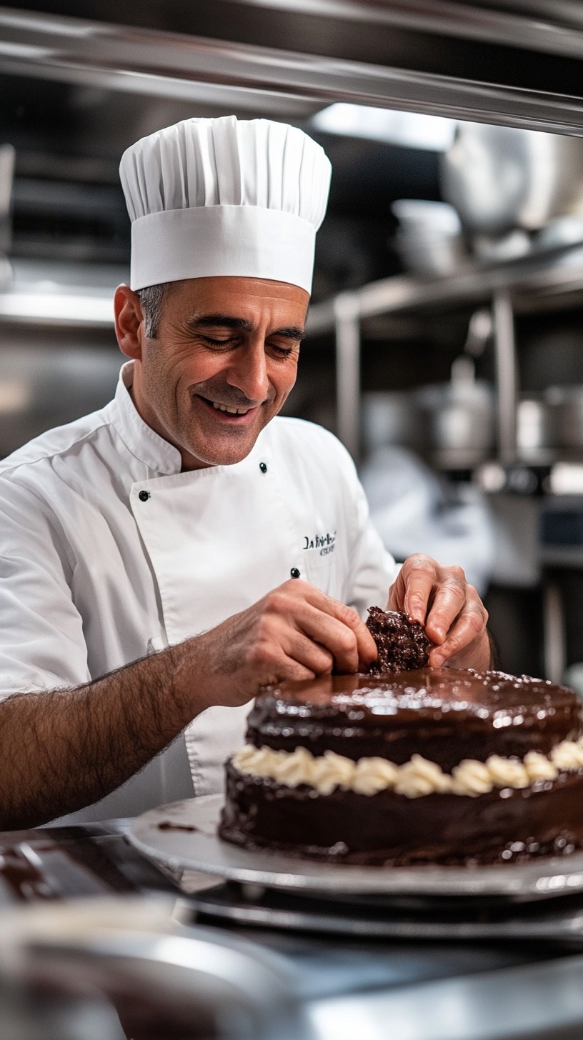 Free Chef decorating cake Image - Chef, Cake, Chocolate | Download at ...