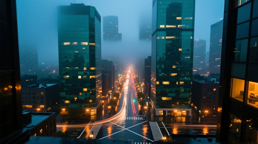 Free Misty Urban Twilight Image - Cityscape, Skyscrapers, Twilight ...
