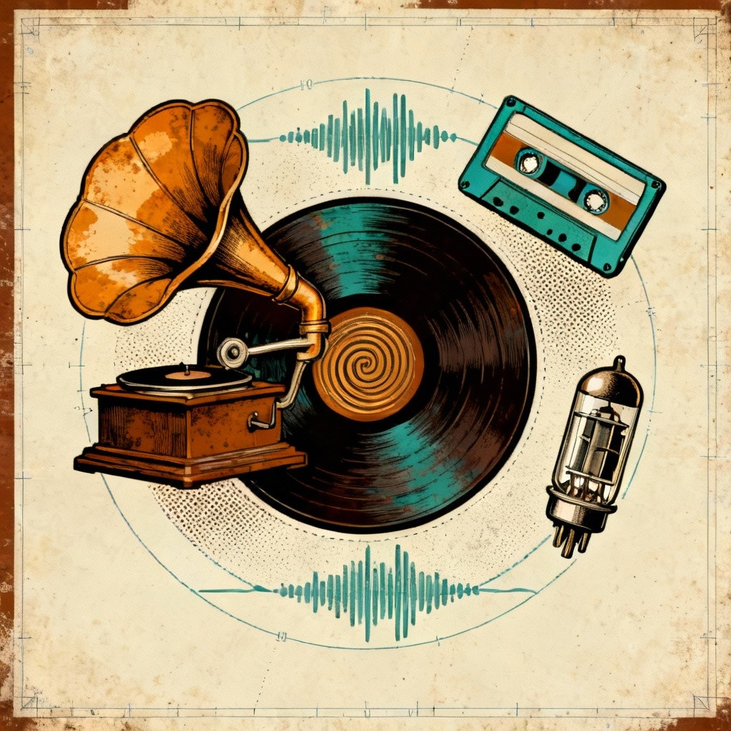 Free Audio Evolution Timeline Image - Vinyl, Gramophone, Cassette ...