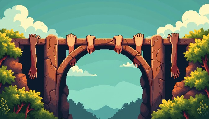 Tree Bridge Over Chasm Free Hands Bridge Chasm Image - Bridge, Hands, Wooden | Download at ...