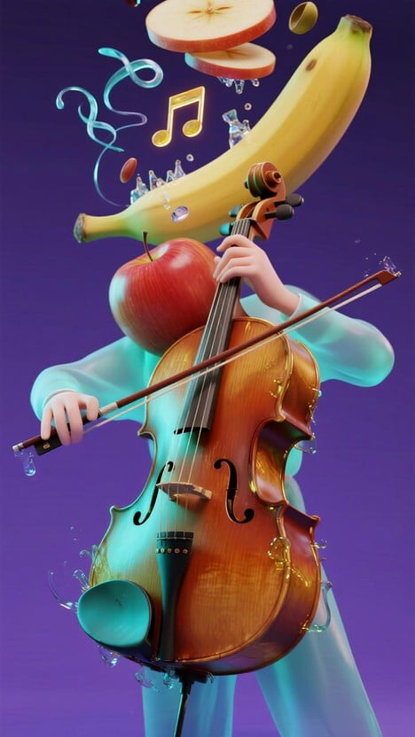 Free Melodic Fruit Fusion Image - Surreal, Violin, Cello | Download at ...