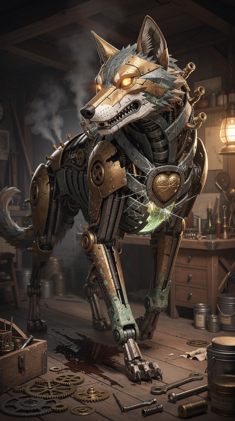 Wolf Like Machine Free Mechanical Wolf Persists Image - Steampunk, Wolf, Mechanical ...