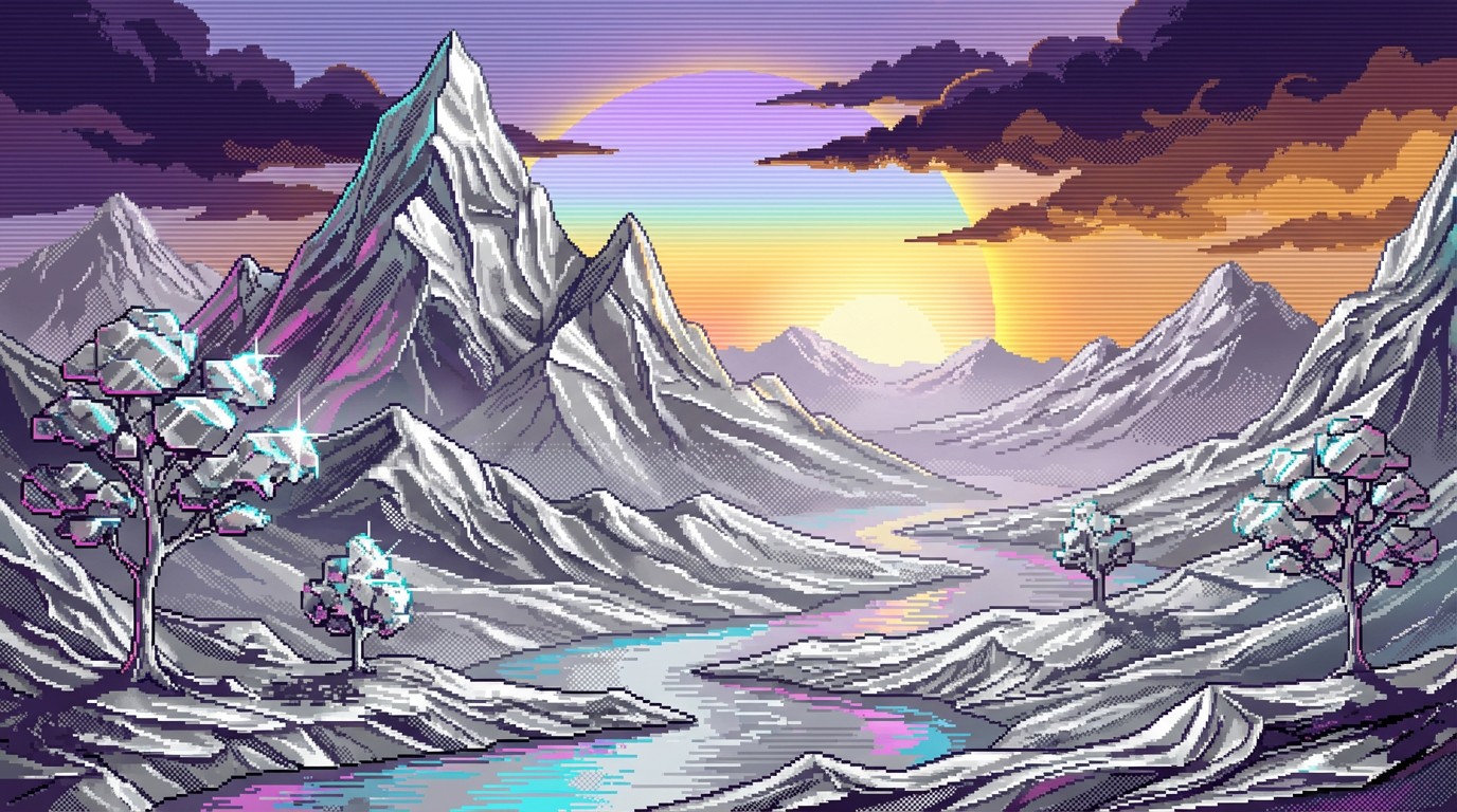 Free Prismatic Pixel Valley Image - Landscape, Pixel, Art | Download at ...