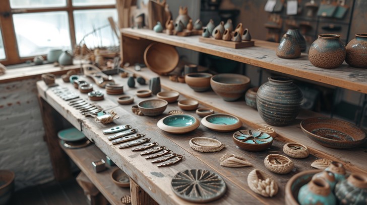 Pottery Display Window Free Rustic Pottery Display Image - Pottery, Rustic, Sunlight ...