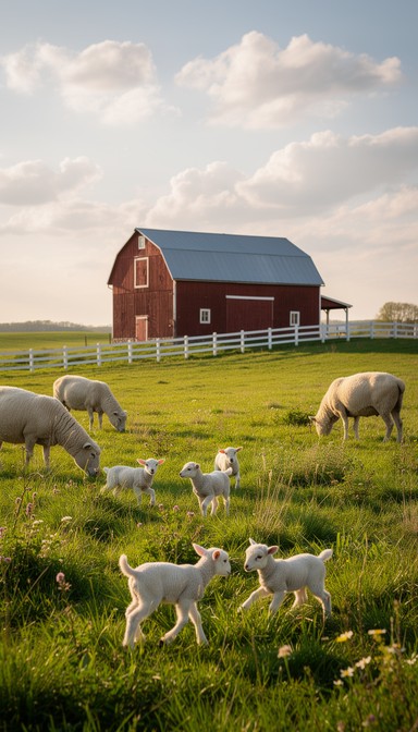 Free Springtime Farm Bliss Image - Farm, Barn, Lambs | Download at ...