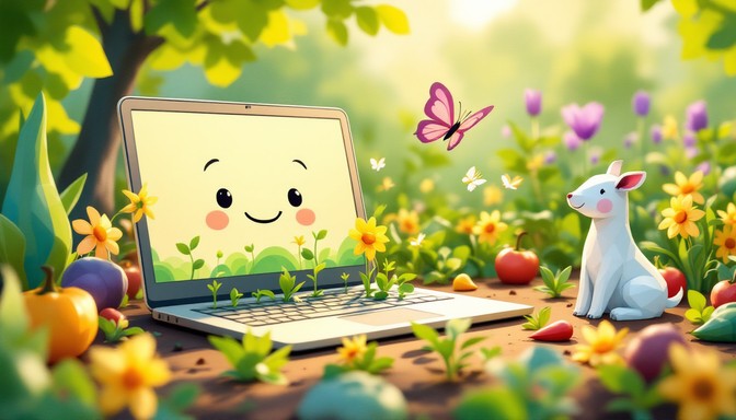 Computer And Nature Free Nature Meets Technology Image - Laptop, Butterflies, Garden ...