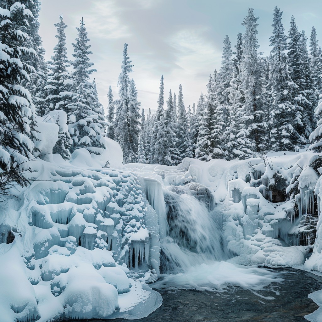 Free Frosty Waterfall Scene Image - Winter, Waterfall, Snow | Download ...