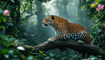 Free Leopard's Misty Throne Image - Leopard, Rainforest, Misty ...