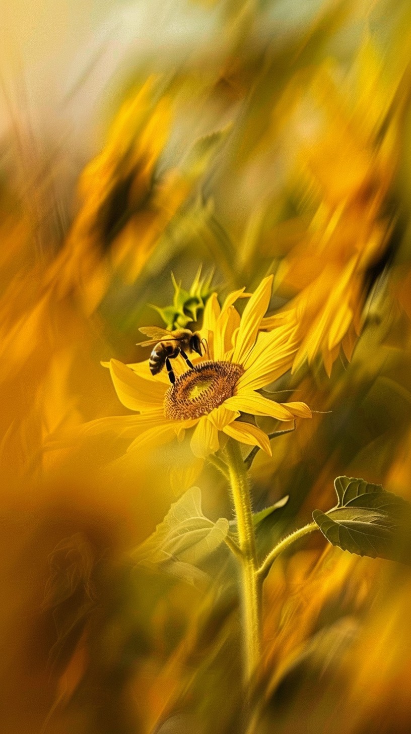 Free Bee on Sunflower Image - Bee, Sunflower, Pollination | Download at ...