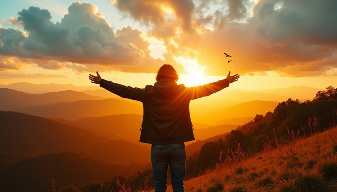 Free Embracing Boundless Freedom Image - Freedom, Silhouette, Sunrise ...