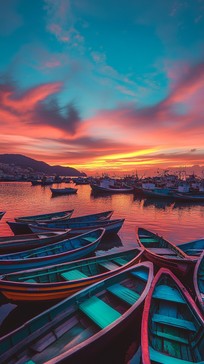 Free Sunset Harbor Scene Image - Sunset, Harbor, Boats | Download at ...