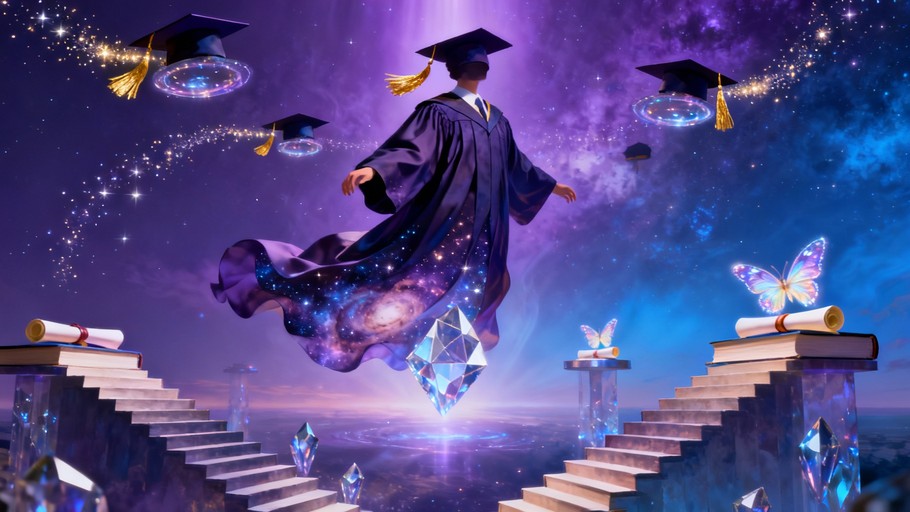 Graduation Scene Eclipse Free Cosmic Graduation Dreams Image - Graduation, Surreal, Cosmic ...