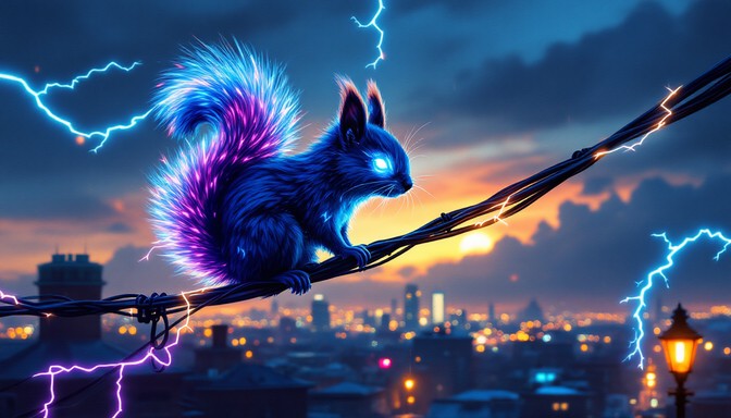Squirrel Exploding Transformer Free Electric Squirrel Energy Image - Squirrel, Electric, Lightning ...