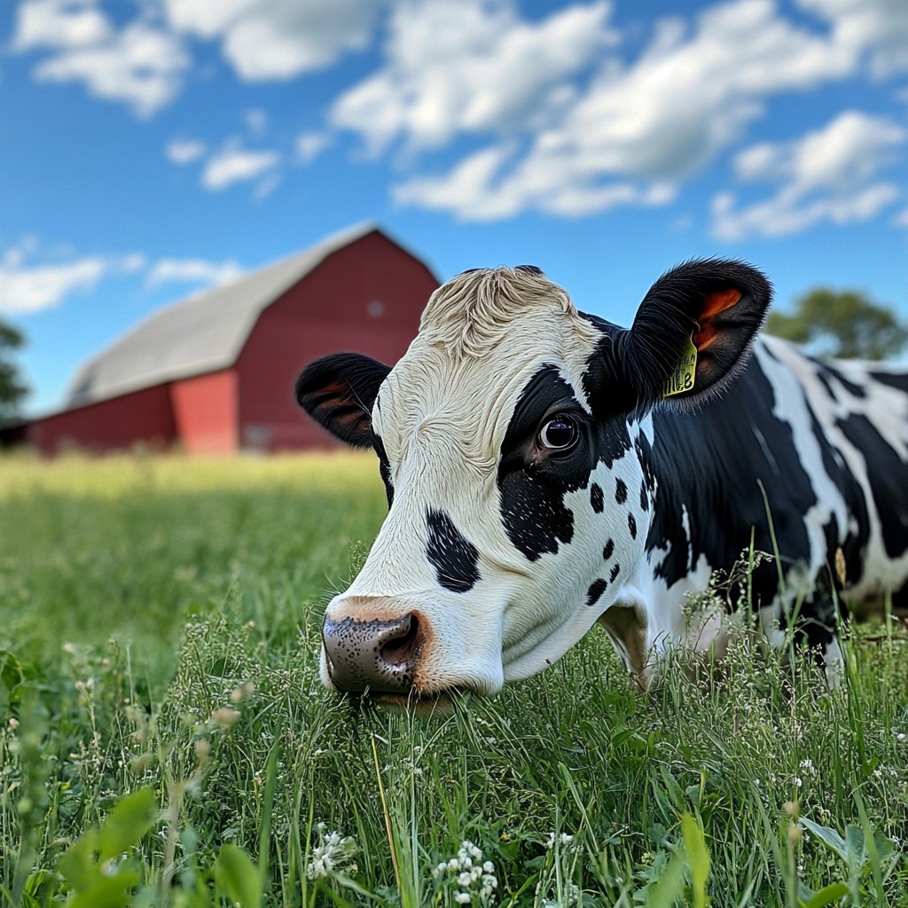 Cow Ina Feild Free Cow in field Image - Cow, Field, Barn | Download at StockCake