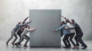 Free Team Pushing Block Image - Teamwork, Collaboration, Struggle ...
