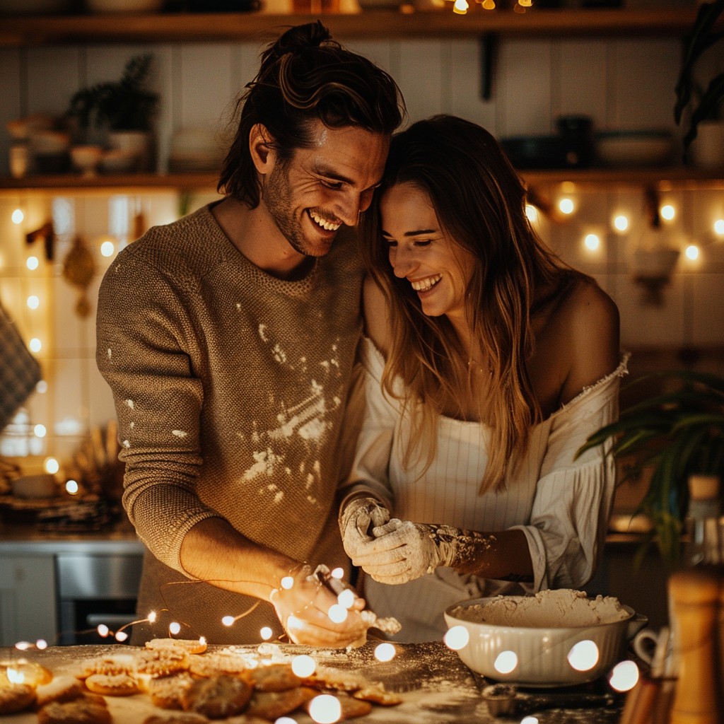 Free Joyful Baking Together Image - Couple, Baking, Kitchen | Download ...