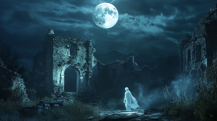 Free Ghostly moonlit ruins Image - Moon, Ruins, Ghost | Download at ...
