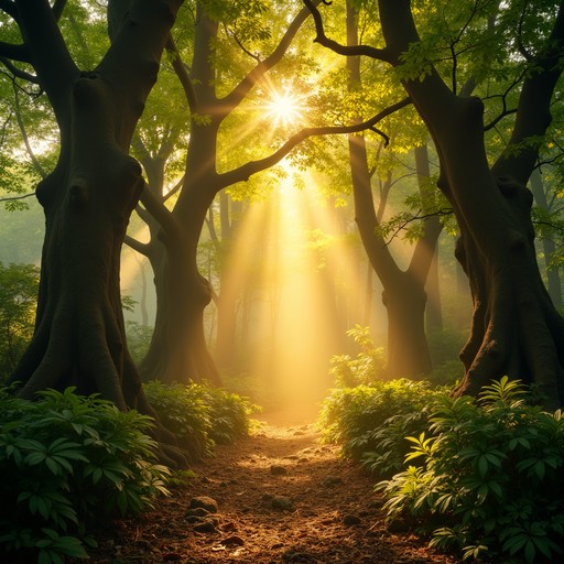 Free Enchanted Forest Pathway Image - Forest, Trees, Sunlight ...
