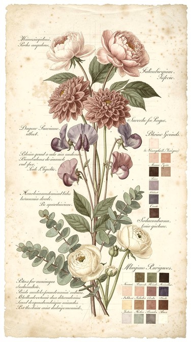 Sampling Flower Free Botanical Flower Study Image - Botanical, Illustration, Vintage ...