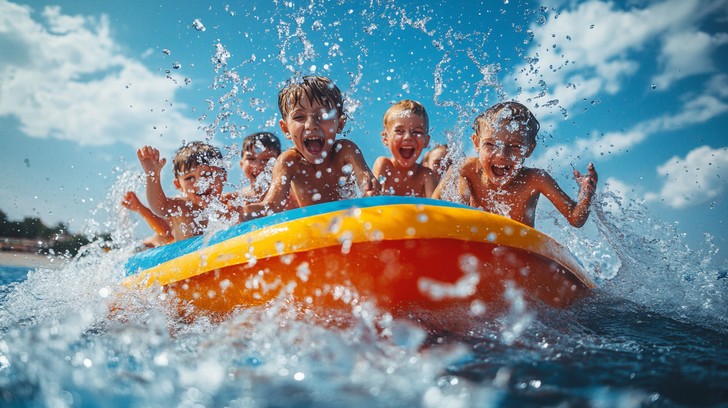 Fun Splash Water Raft Free Joyful water fun Image | Download at StockCake