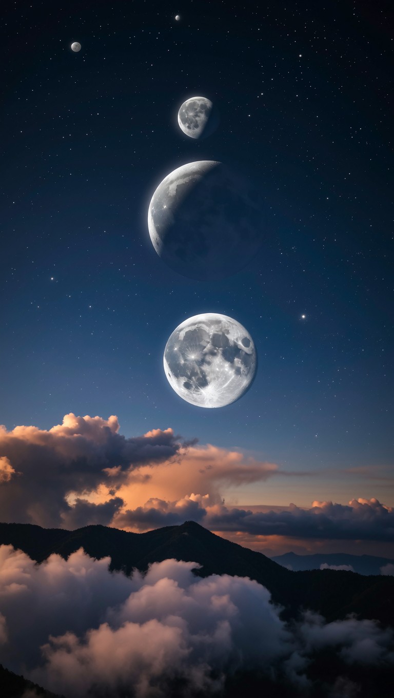 Free Three Moons Rising Image - Moons, Celestial, Astronomy | Download ...