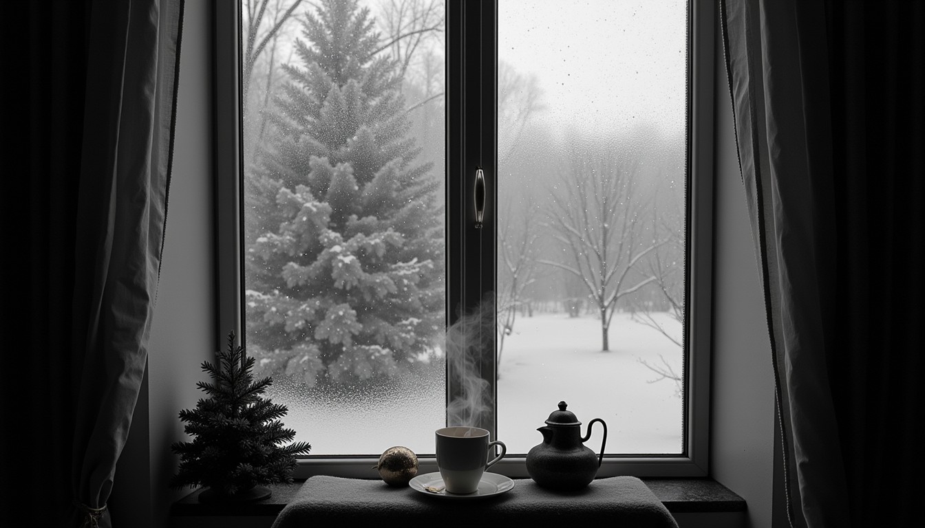 Free Snowy window view Image - Winter, Monochrome, Window | Download at ...