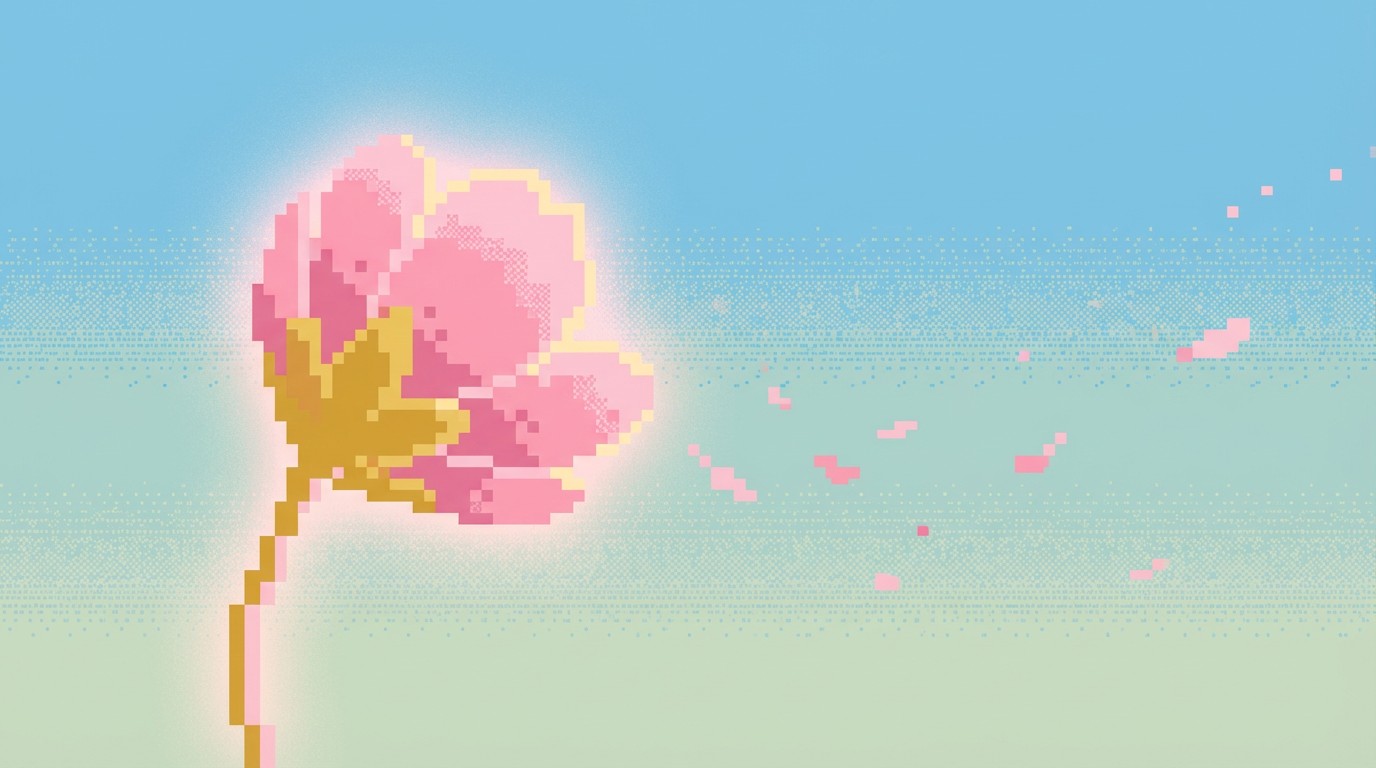 Free Glowing Pixel Flower Image - Pixel, Flower, Art | Download at ...