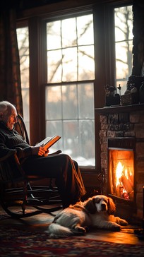 Fireside Rocking Chair Reading Free Cozy Winter Reading Image - Winter, Reading, Fireplace | Download ...
