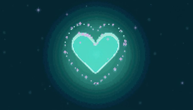 Free Pulsing Pixel Heart Image - Heart, Teal, Pixel | Download at StockCake