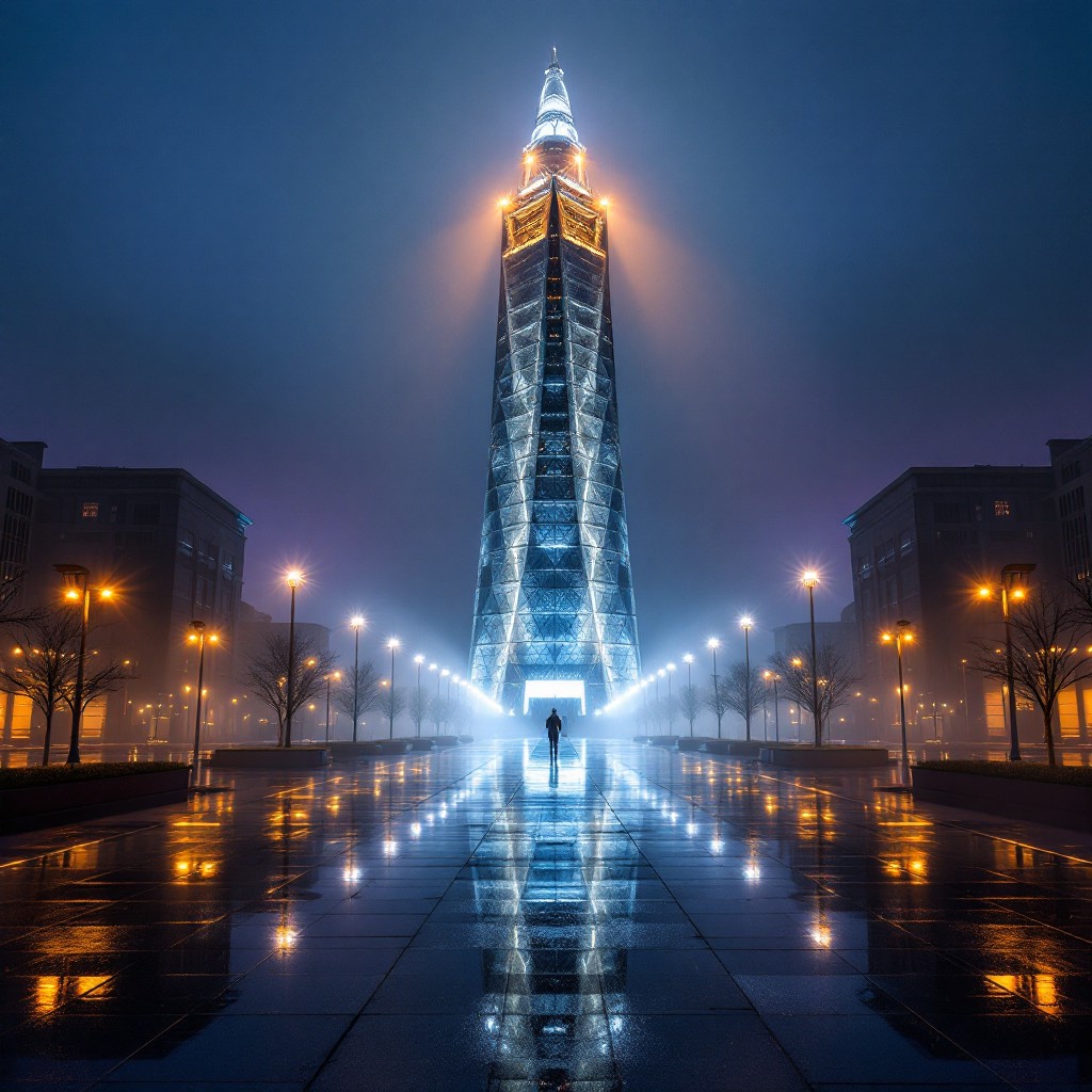 Free Glowing Tower Reflection Photo - Tower, Skyscraper, Reflection ...