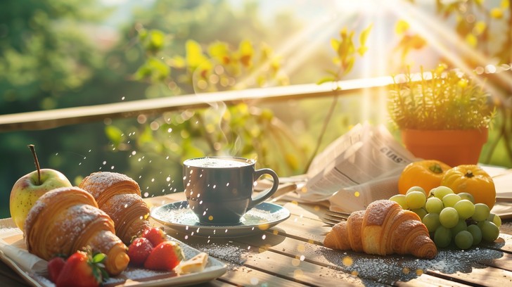 Free Sunny Breakfast Outdoors Image - Sunrise, Breakfast, Coffee ...
