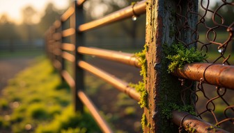 Natural Rust Fence Free Moss Meets Rust Image - Fence, Rustic, Wood | Download at StockCake