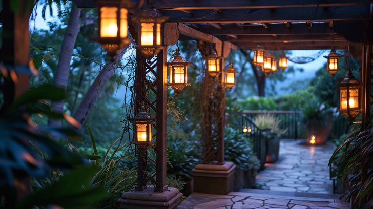 Free Enchanted Evening Garden Image - Garden, Evening, Lights ...