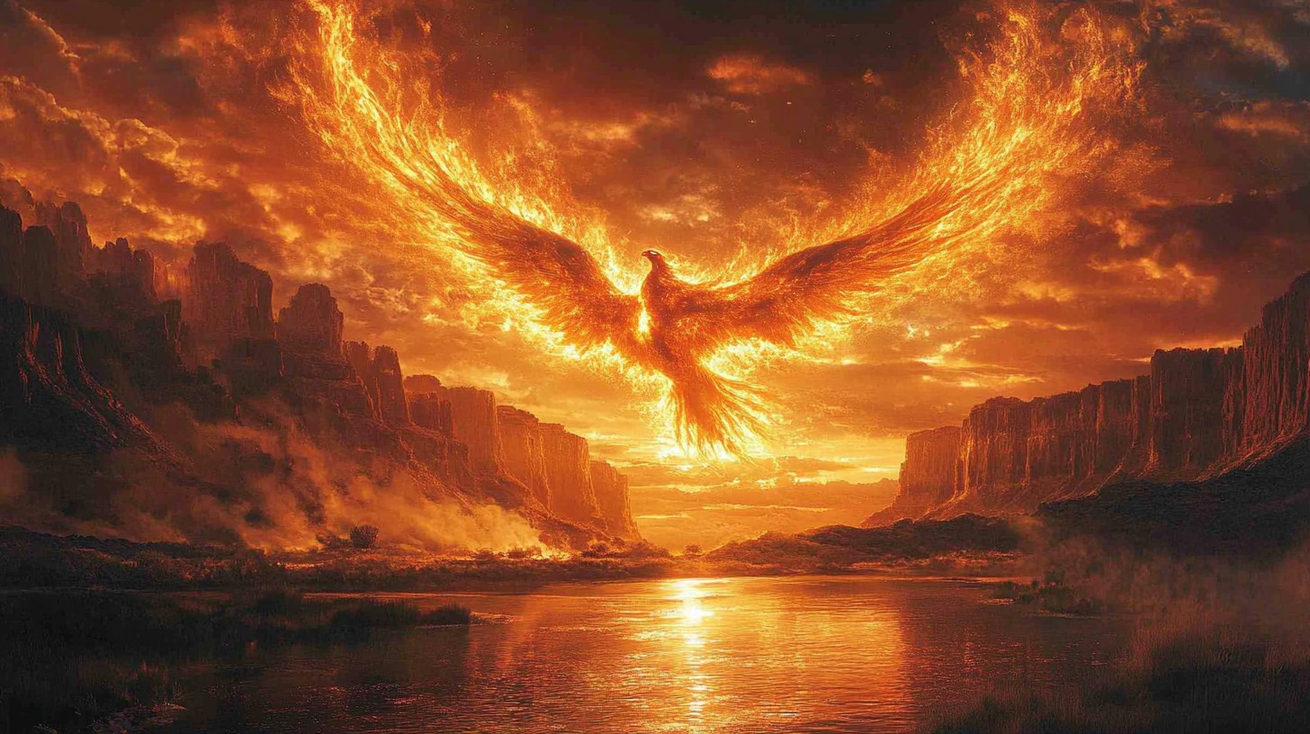 Free Fiery Phoenix Rising Image - Phoenix, Sunset, River | Download at ...