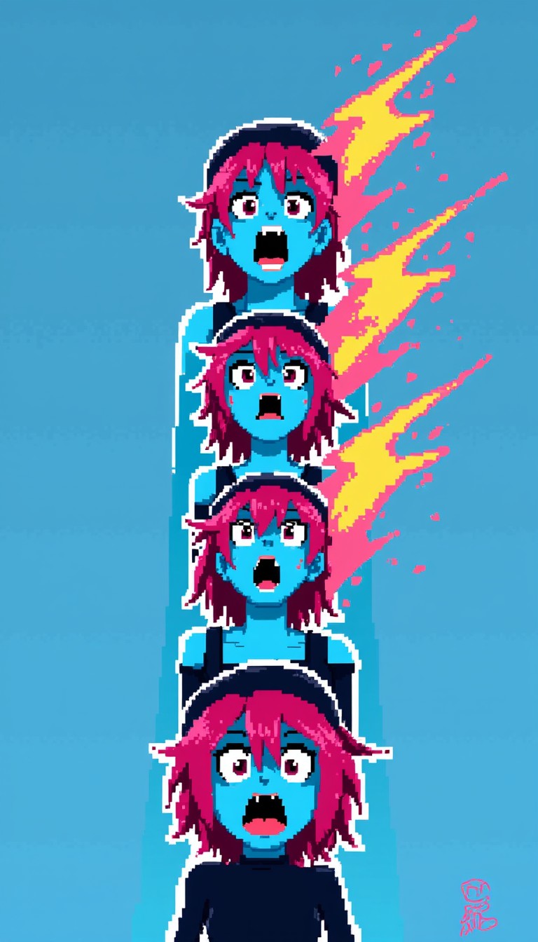 Free Shocked Pixel Totem Image - Pixelart, Shocked, Blue | Download at ...