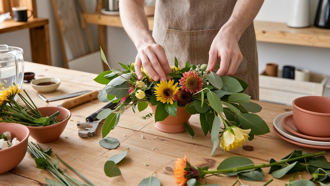 Free Crafting Floral Beauty Image - Flowers, Arranging, Hands ...