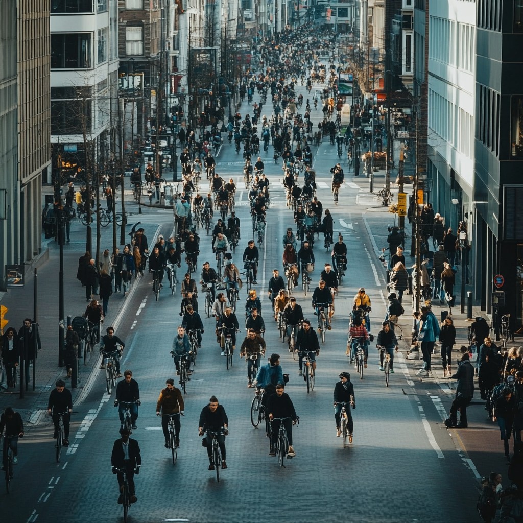 Free Busy City Street Image - City, Street, Cyclists | Download at ...