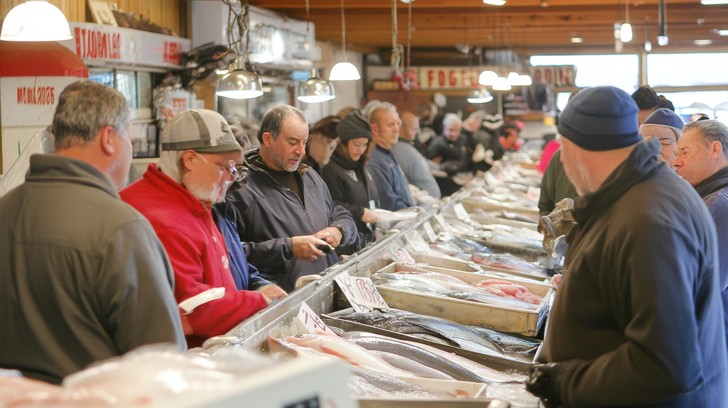 Free Bustling fish market Image - Market, Fish, Vendors | Download at ...