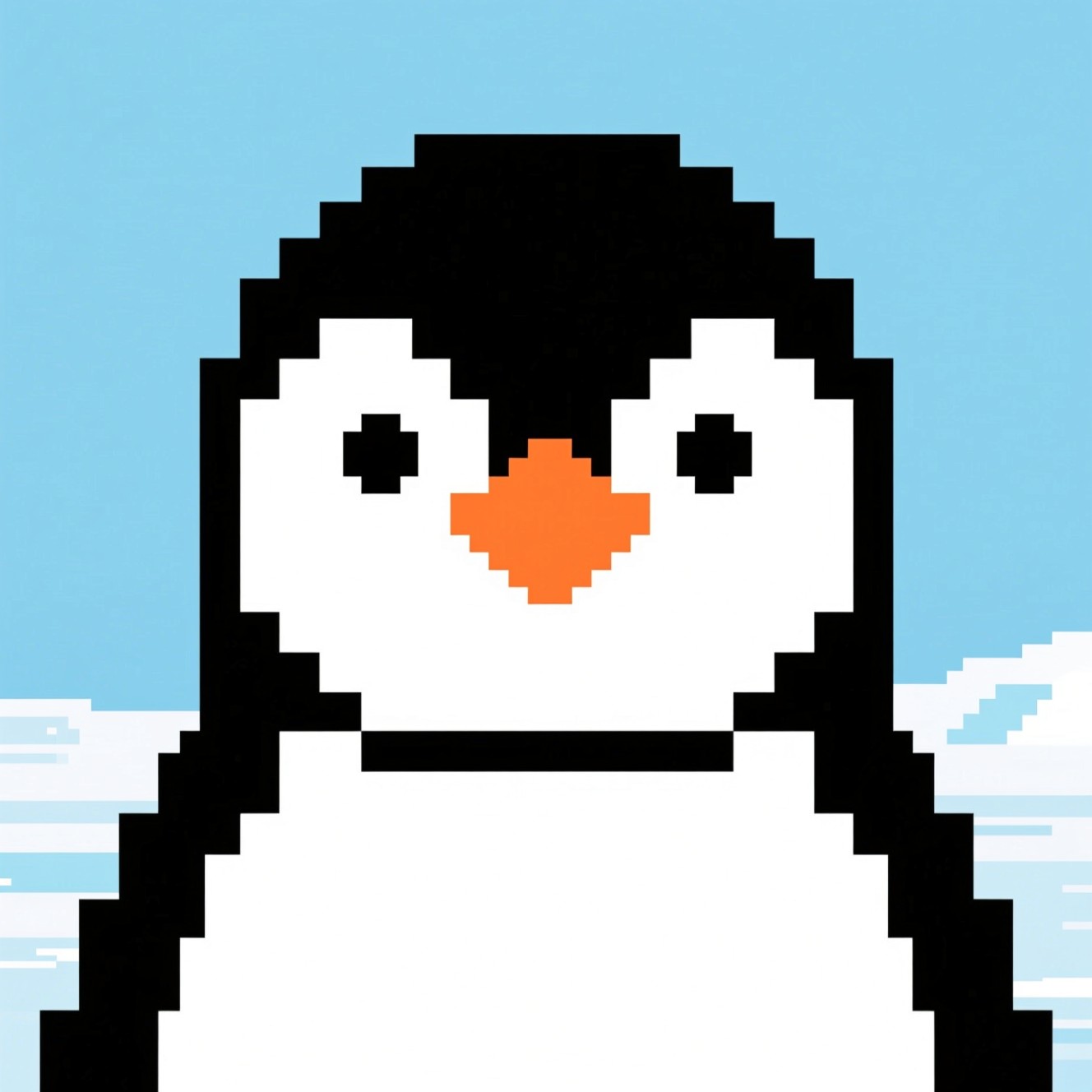 Free Pixelated Penguin Portrait Image - Penguin, Pixel, Art | Download ...
