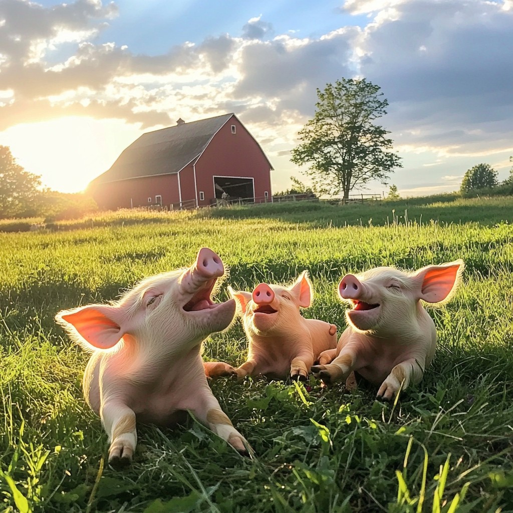Free Joyful piglets playing Image - Piglets, Sunset, Farm | Download at ...