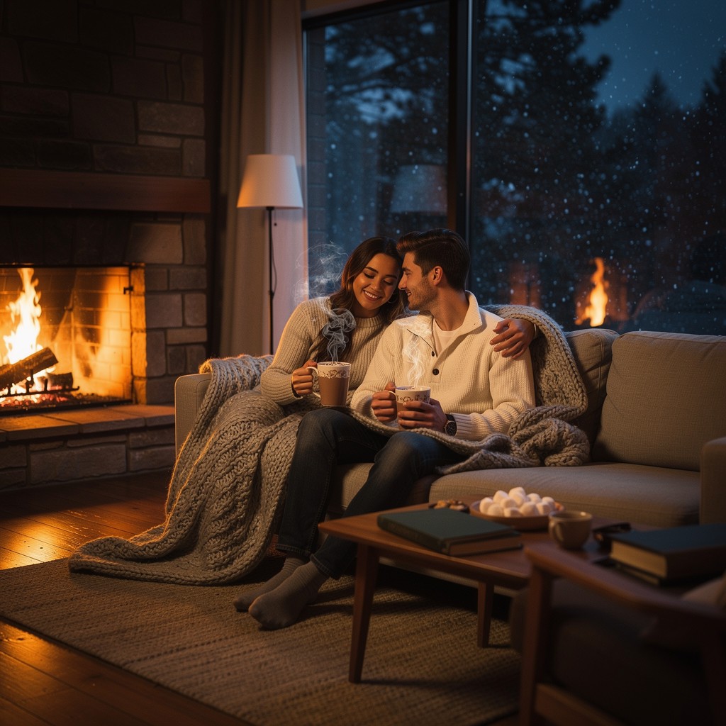 Cold Spring Romantic Free Cozy Winter Romance Image - Couple, Romance, Fireplace | Download ...