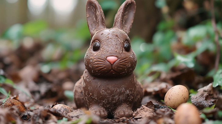 Free Chocolate Bunny Display Image - Chocolate, Bunny, Almonds ...