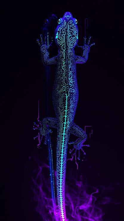 Free Glowing Circuit Lizard Image | Download at StockCake