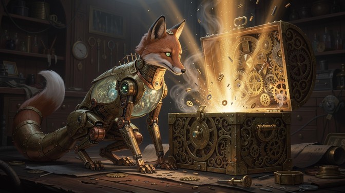 Free Mechanical Jester Fox Image - Steampunk, Mechanical, Clockwork ...