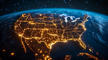 Free Illuminated USA map Image - Usa, Map, Lights | Download at StockCake